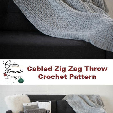 Cabled Zig Zag Throw