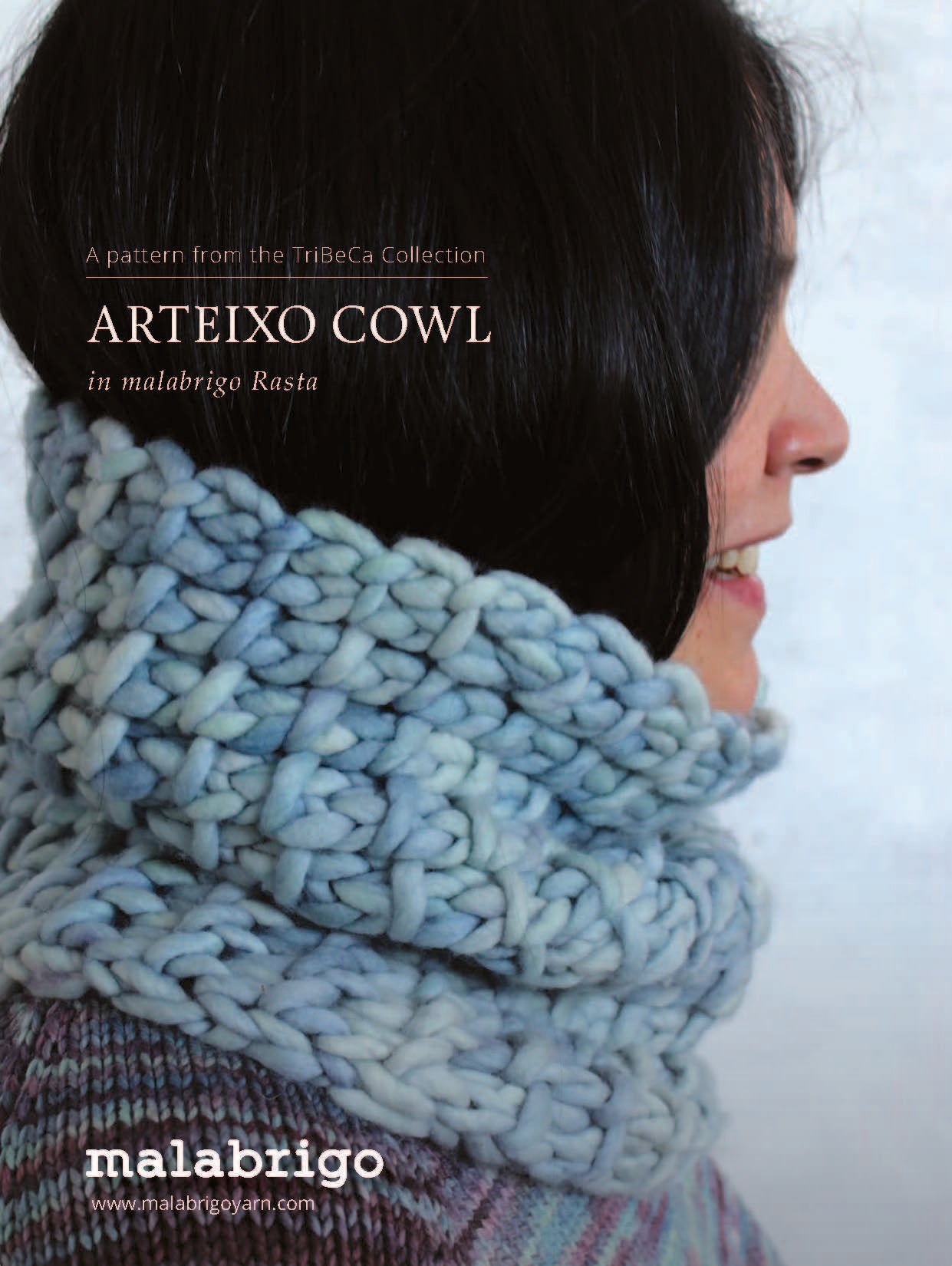 Arteixo Cowl in Malabrigo Rasta - Downloadable PDF