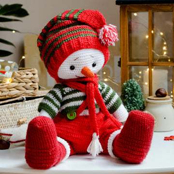 Crochet Snowman Outfit for large toys