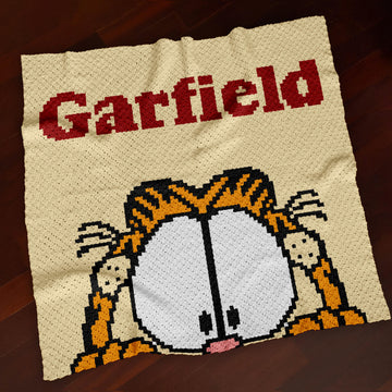 C2C CROCHET PATTERN Garfield Face Cat Blanket Cute Baby Toddler Cartoon Throw
