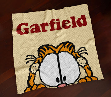 C2C CROCHET PATTERN Garfield Face Cat Blanket Cute Baby Toddler Cartoon Throw