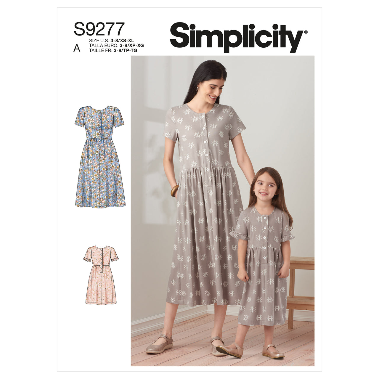 Simplicity Misses' & Children's Dresses S9277 - Paper Pattern, Size A (3 - 8 /XS-XL)