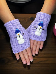 Snowman Fingerless Gloves