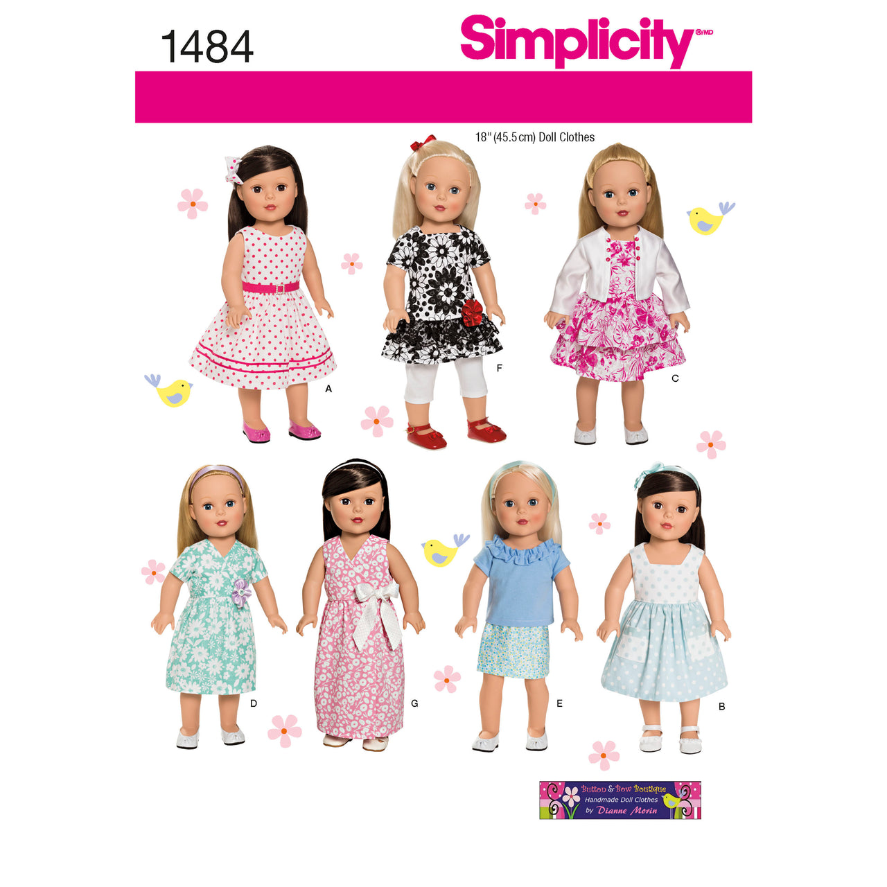 Simplicity 18in Doll Clothes 1484 - Paper Pattern, Size OS (ONE SIZE)