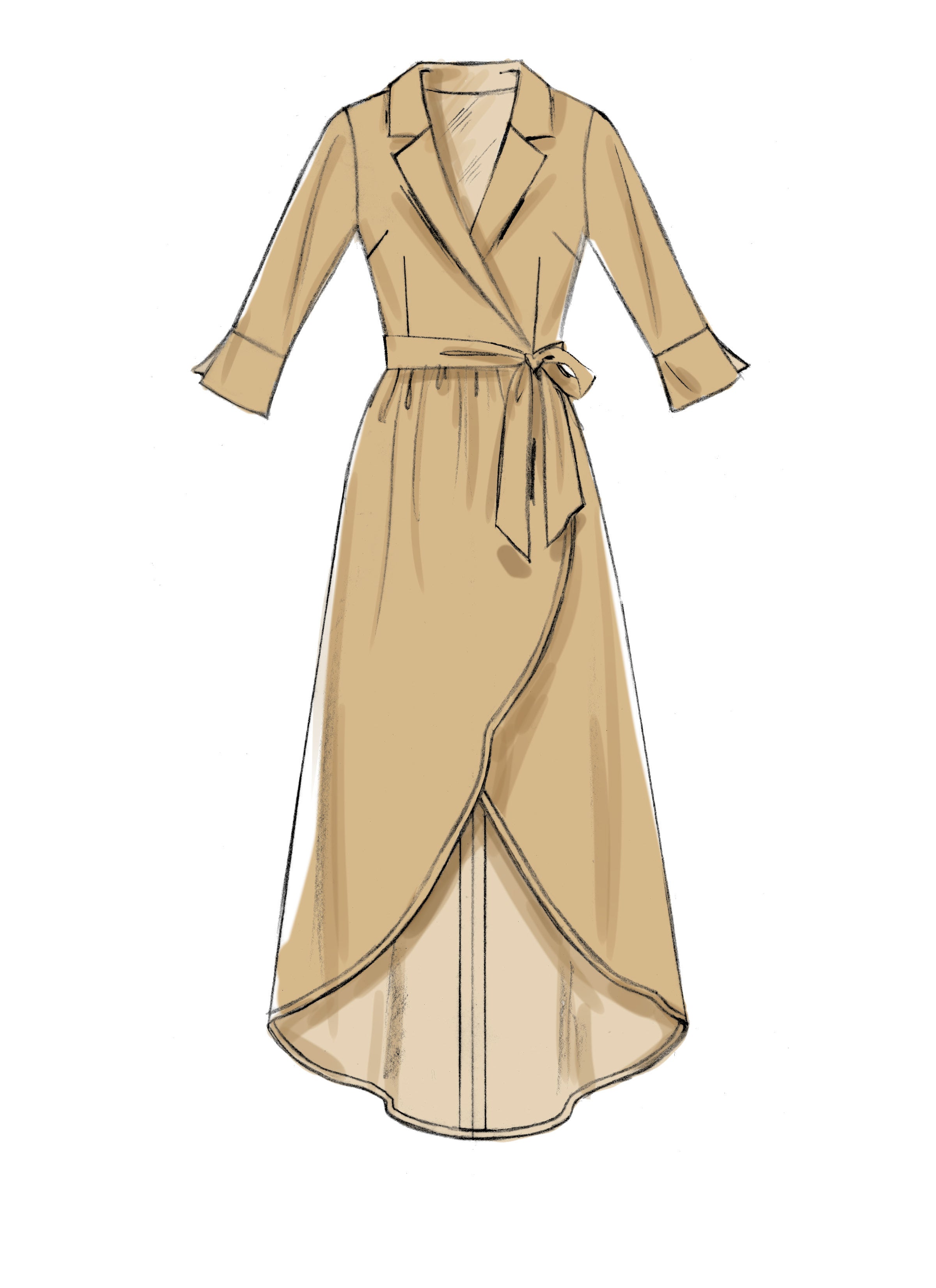 McCall's Misses' Wrap Dresses and Belt M7801 - Sewing Pattern