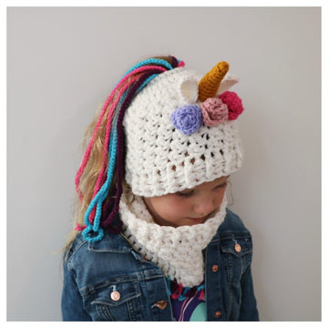 Unicorn Ponytail Hat Set
