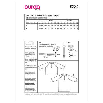 Burda Style Children's Top and Dress B9284 - Paper Pattern, Size 2-7