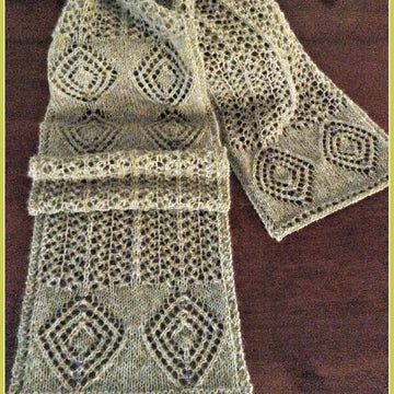 Gold, Silver, Diamonds, and Beads Lace Scarf