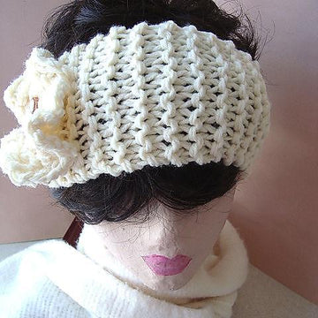 336, KNITTED HEADBAND AND KNITTED FLOWER