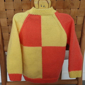 Peyton - Child’s 8ply V neck raglan jumper in two colours