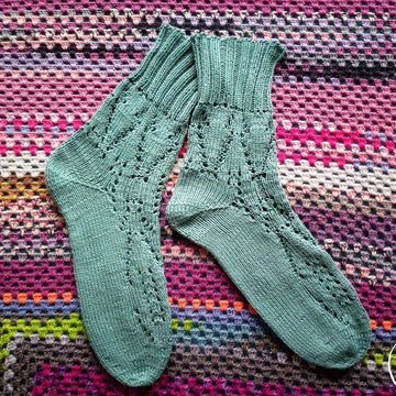 Turquoise Leaf Socks