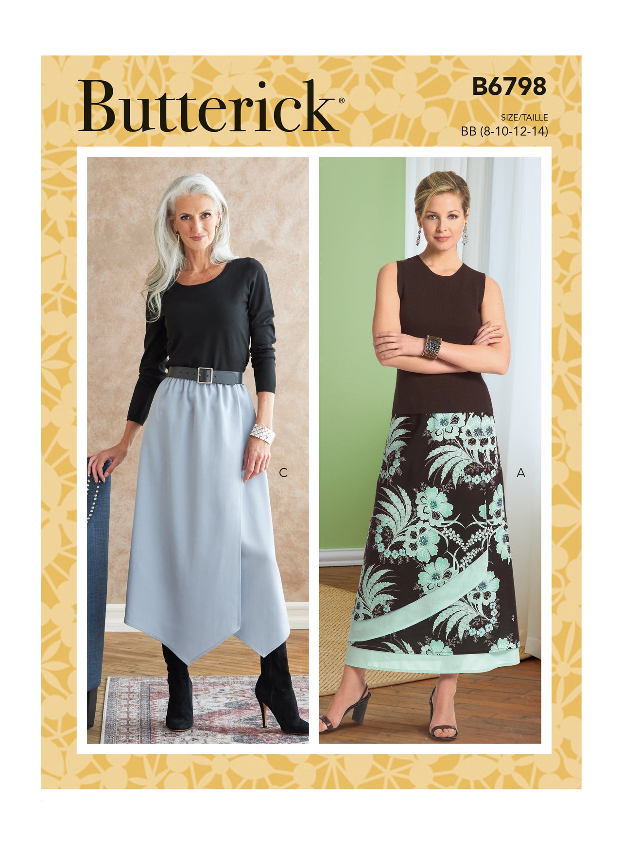 Butterick Misses' & Misses' Petite Gathered-Waist Skirt B6798 - Sewing Pattern