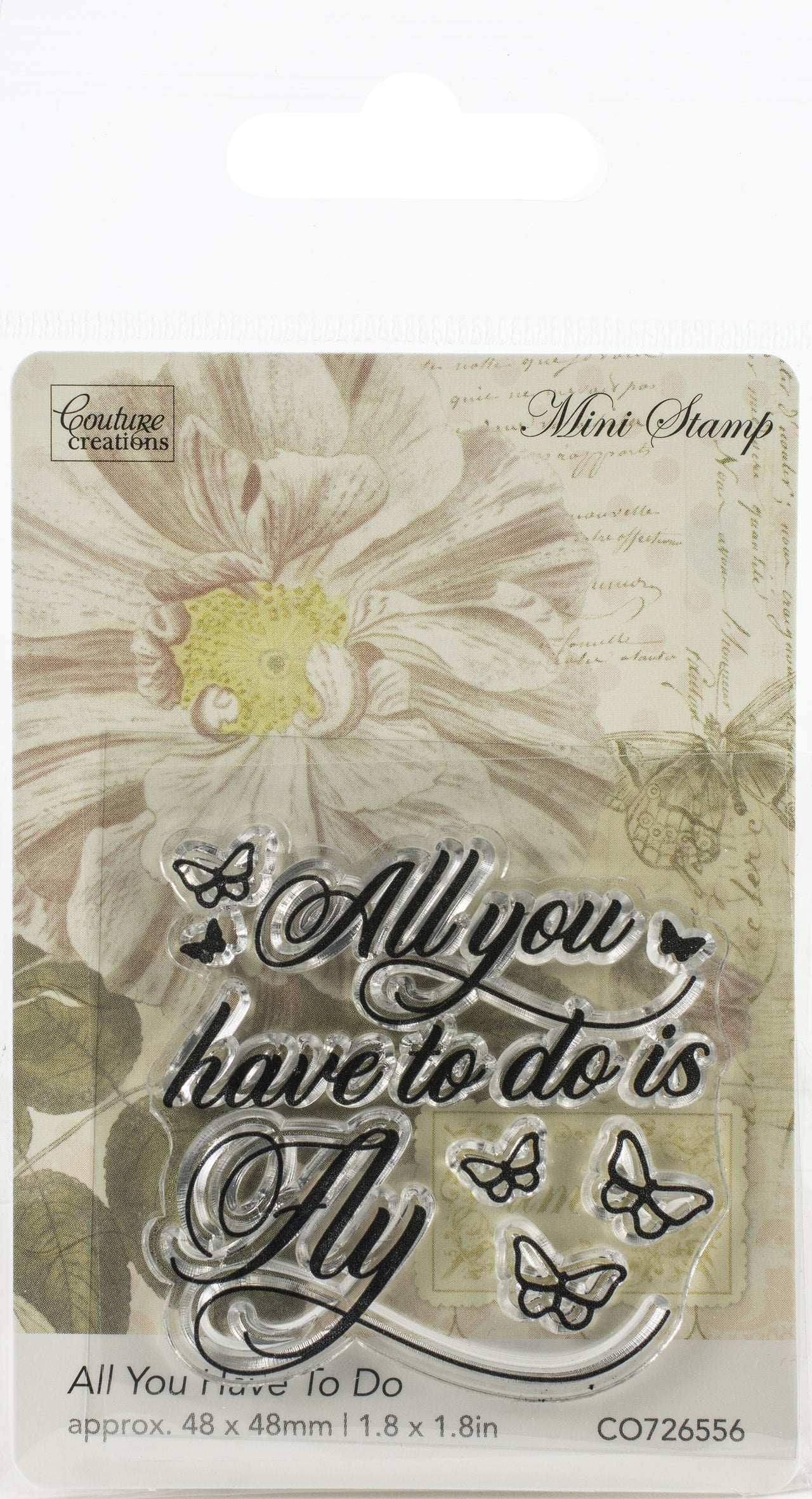 Artdeco Creations Couture Creations Butterfly Garden Mini Stamp - All You Have To Do 1.8"X1.8"