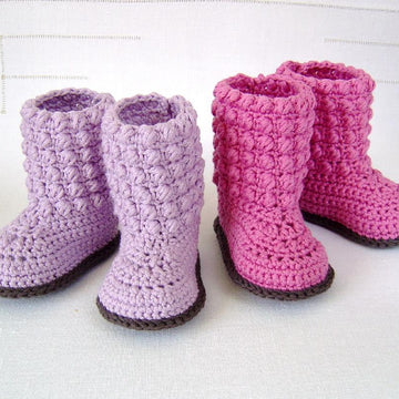Bubble Stitch Baby Booties