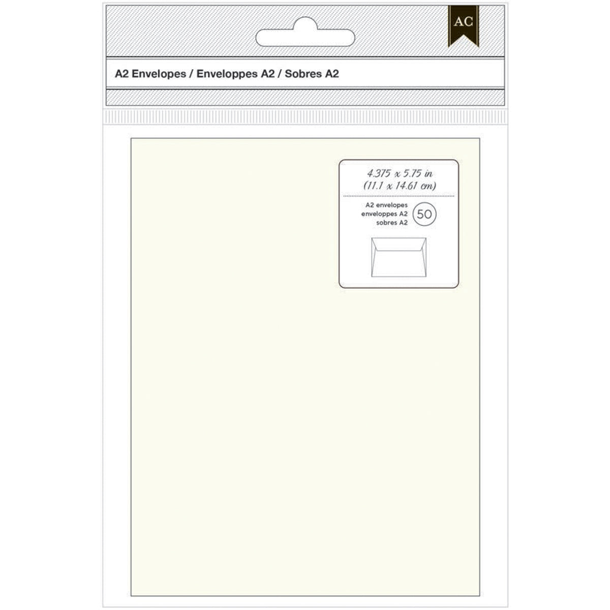American Crafts A2 Envelopes (4.375"X5.75") 50/Pkg - Ivory