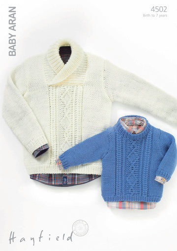 Sweaters in Hayfield Baby Aran - 4502 - Downloadable PDF