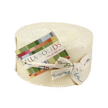 Moda Fabrics Bella Solids 2.5in Strip Roll - Natural