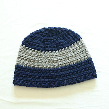 Two Tone Reversible Crochet Beanie for Men