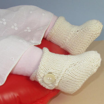 Baby Simple Trim One Button Booties