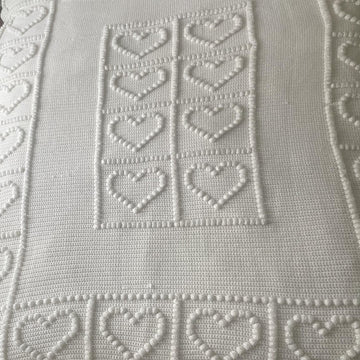 Not a Granny Square Bobble Heart Blanket