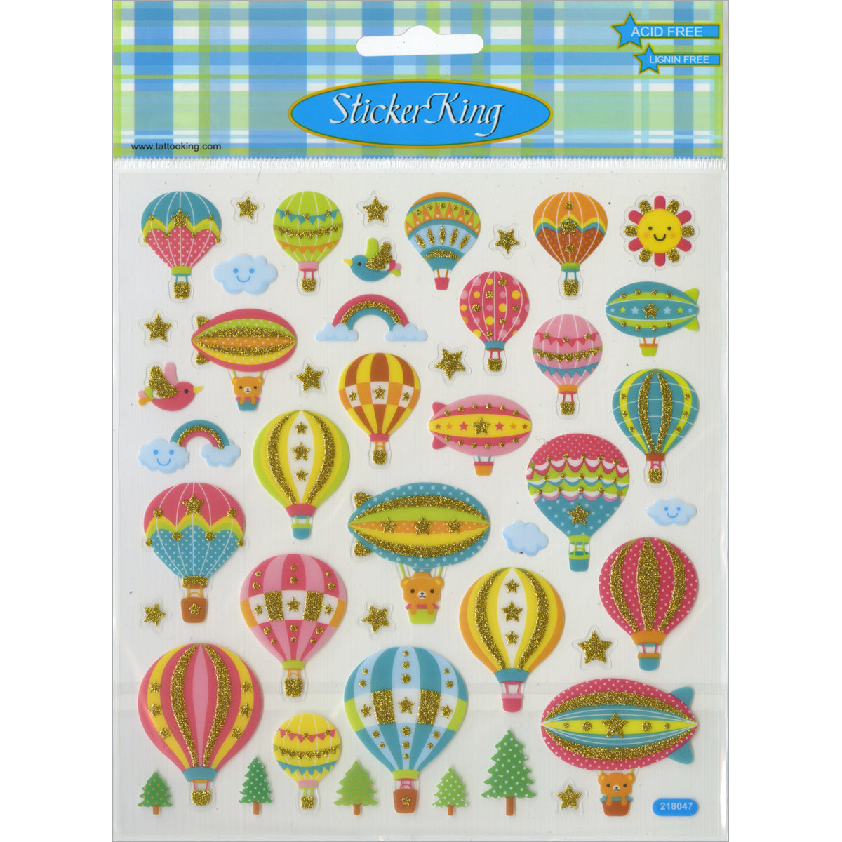 Tattoo King Sticker King Stickers - Hot Air Balloons