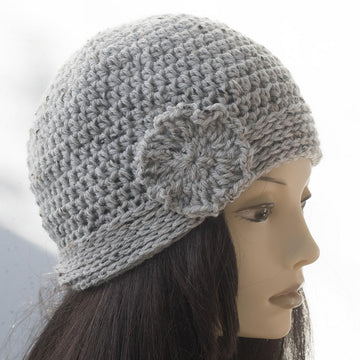 Keyhole Scarf and Flower Beanie
