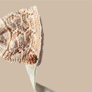 Zig Zag Lace Baby Bonnet