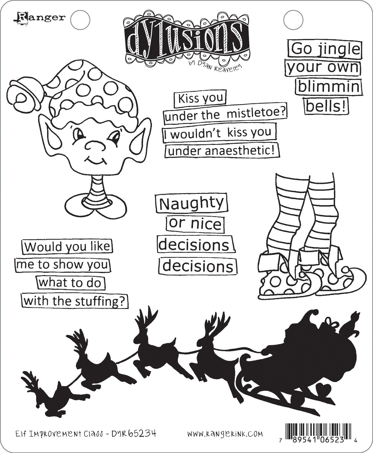 Ranger Dyan Reaveley's Dylusions Cling Stamp Collections 8.5"X7" - Elf Improvement Class