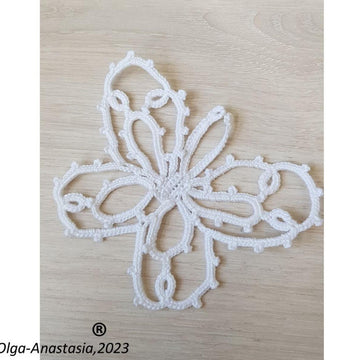 Openwork white butterfly crochet