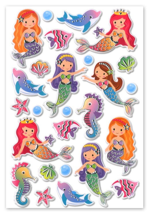 Multicraft Imports MultiCraft Foil Fun Stickers - Mermaid