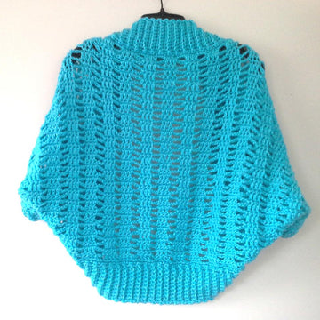 Short 'n Sweet Ribbed Lace Crochet Shrug