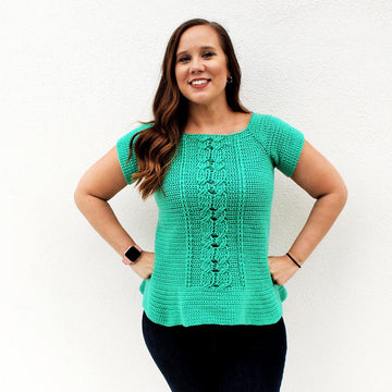 Cabled Peplum Tee