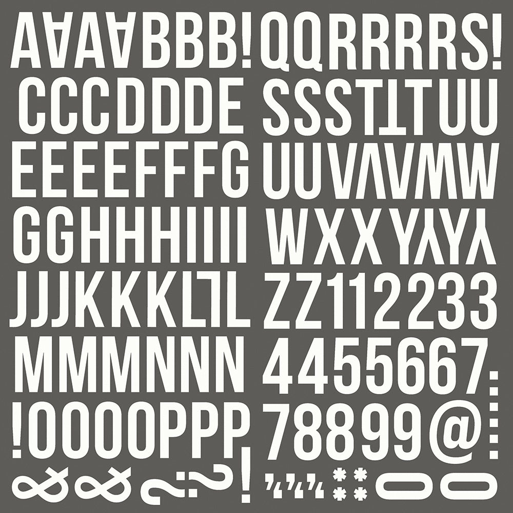 Simple Stories Color Vibe Foam Alpha Stickers 6"X12" 129/Pkg - White