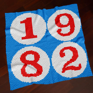 Birth Year 1982 Crib Blanket C2C CROCHET PATTERN French colors Afghan