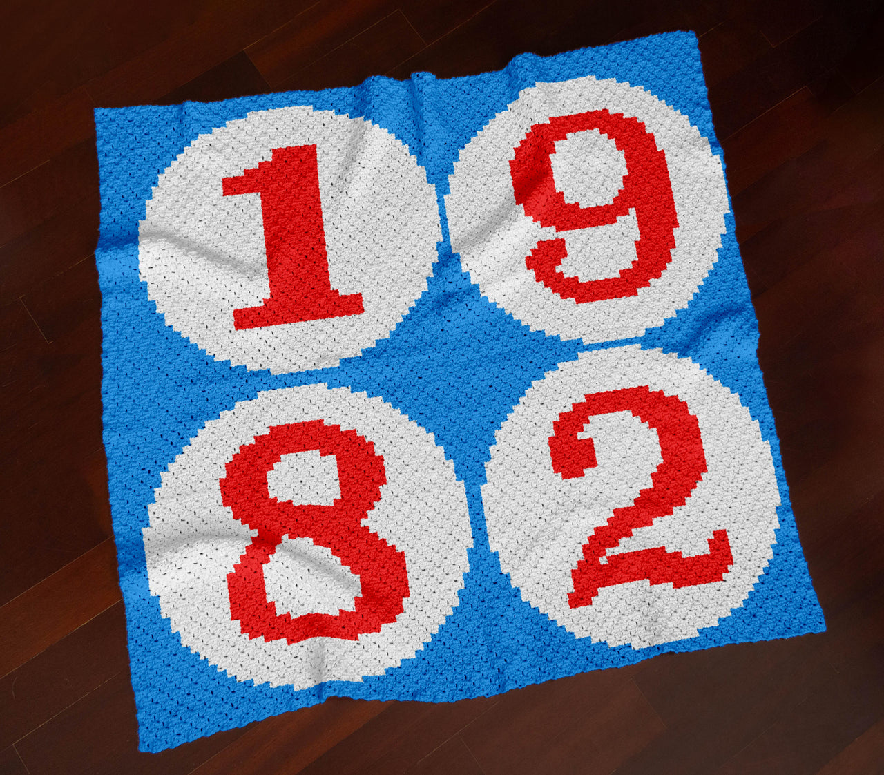Birth Year 1982 Crib Blanket C2C CROCHET PATTERN French colors Afghan