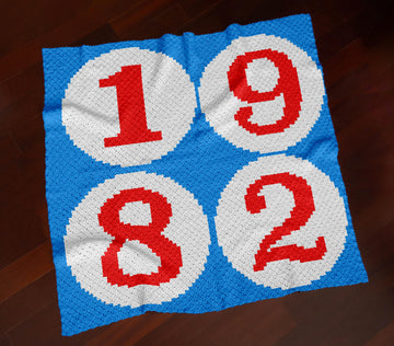 Birth Year 1982 Crib Blanket C2C CROCHET PATTERN French colors Afghan