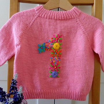 Floral Numbers Baby Cardigan
