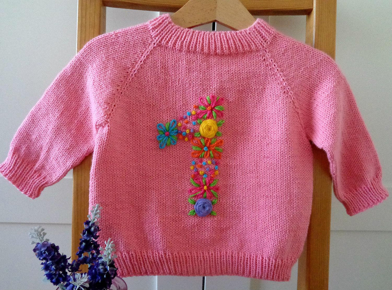 Floral Numbers Baby Cardigan