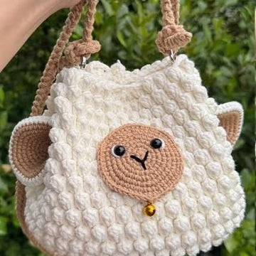 Sheep Bucket Bag Crochet Pattern PDF | Cute Crossbody Bag