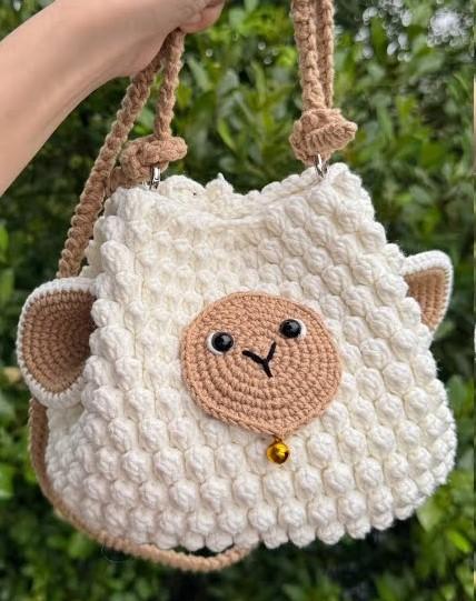 Sheep Bucket Bag Crochet Pattern PDF | Cute Crossbody Bag