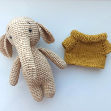 Elephant in a sweater plush toy