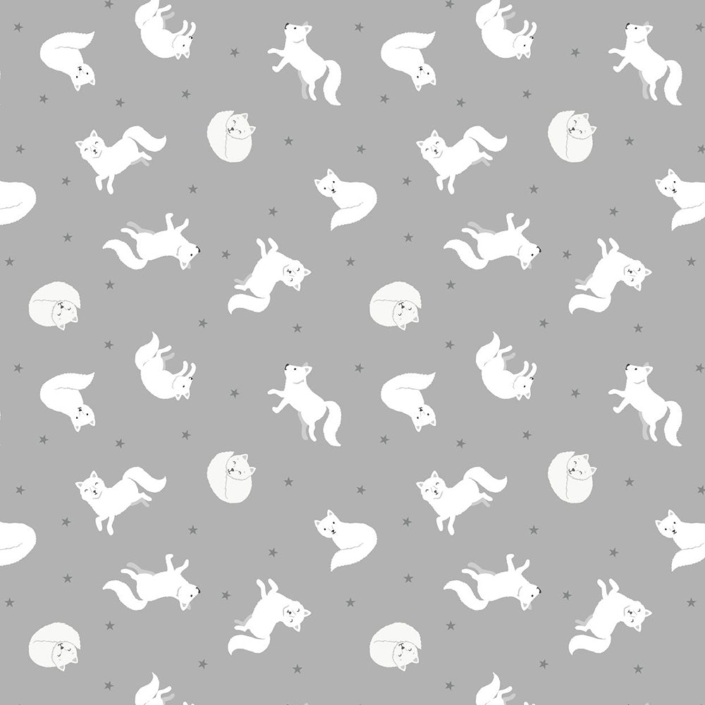 Lewis & Irene Small Things... Polar Animals - Arctic Fox on Silver with Pearl