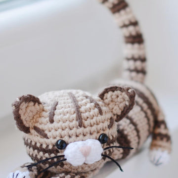 Tabby Kitten Crochet Pattern, Striped Cat Amigurumi