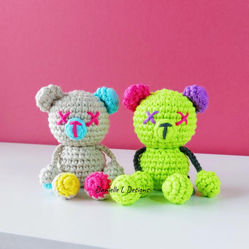 Teddy bear amigurumi keychain