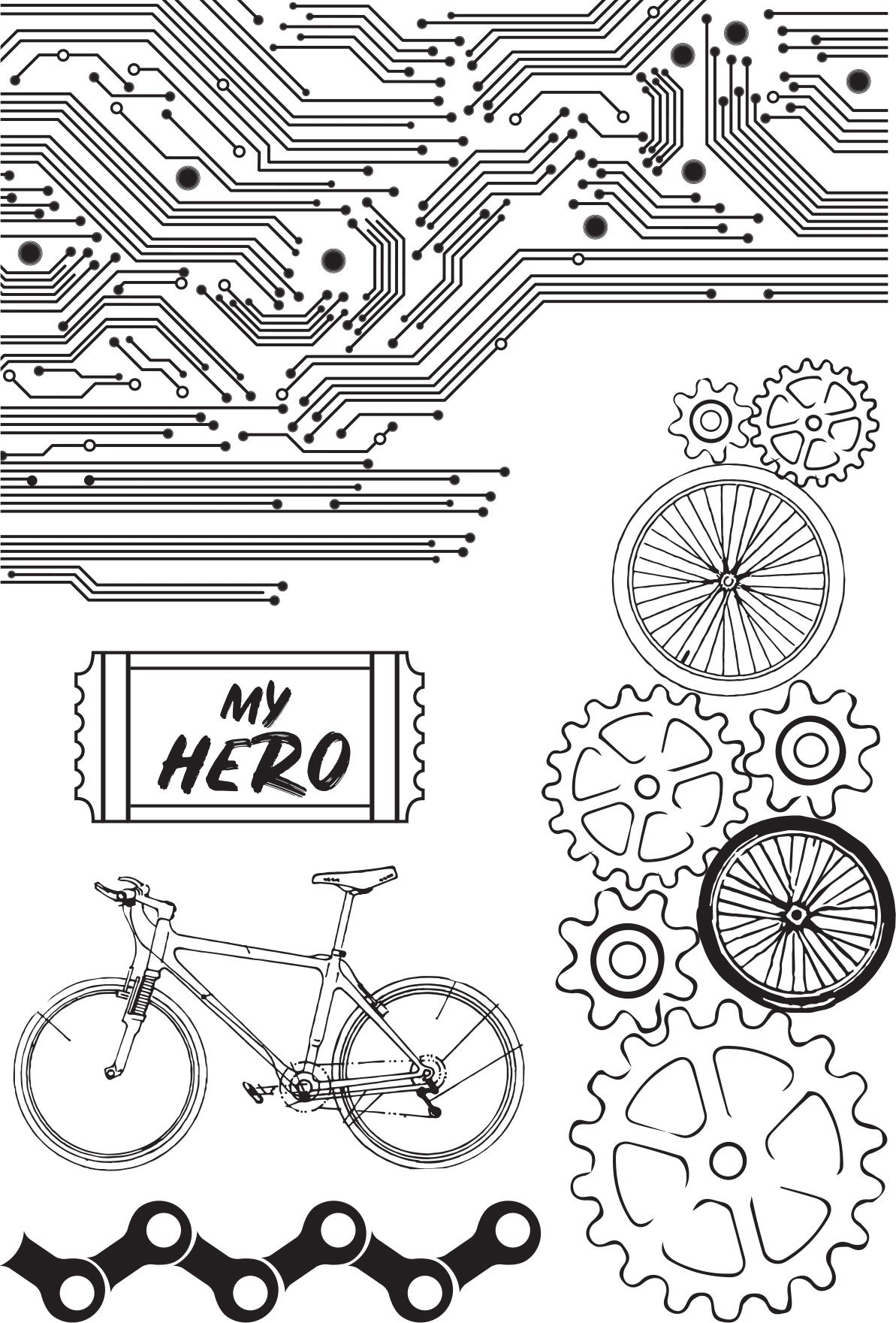 Kaisercraft Clear Stamp 6"X4" - Workshop