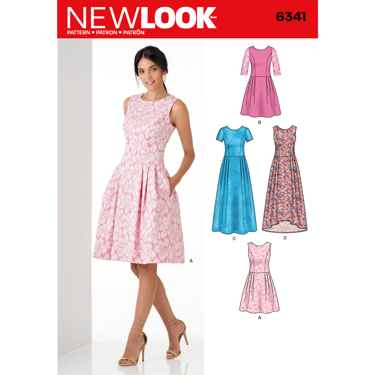 New Look Misses' Dress in Three Lengths 6341 - Paper Pattern, Size A (6-8-10-12-14-16-18)