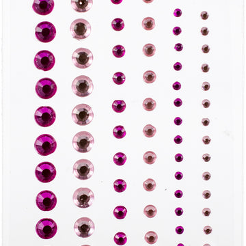 Darice Round Rhinestone Stickers 116/Pkg - Pink
