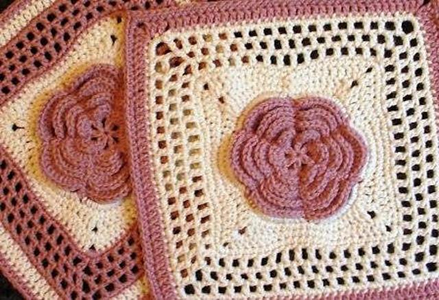 Roses and Lace - 12" square