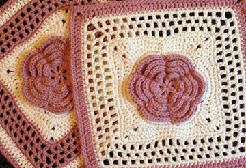 Roses and Lace - 12" square