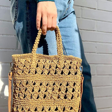 Twisted raffia Tote bag